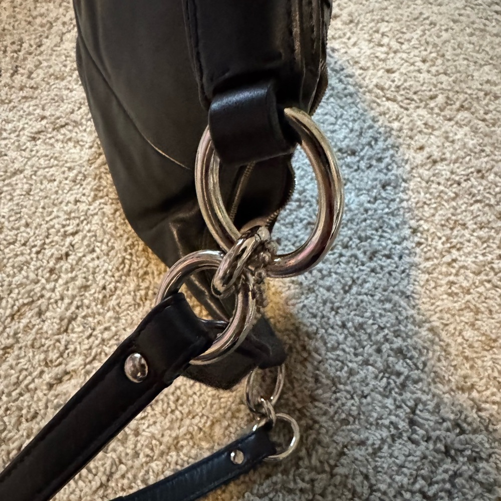 Coach Kristin Black Woven Leather Shoulder Bag | Very Good Condition - Picture 10 of 11